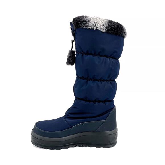 NWT PAJAR Navy Puffer Faux Fur Waterproof Insulated Tall Snow Boots Sz 10 - Picture 6 of 16